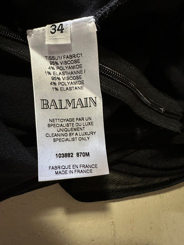 New $2565 Balmain Mesh Wrap Mini Sheath Dress Black Size 34/2 France