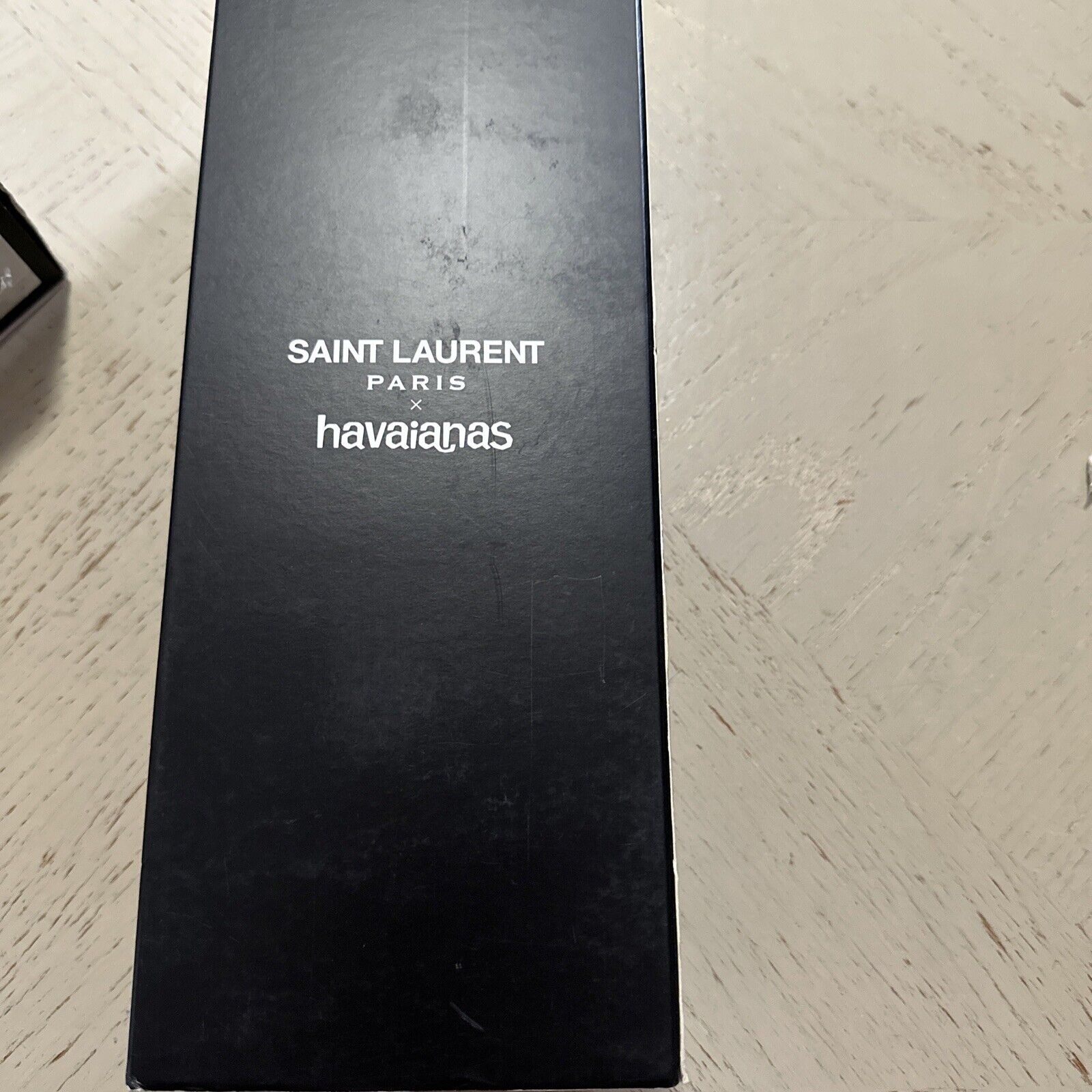 New Saint Laurent Men’s Havaianas Rubber Sandal Blak/White 13 US