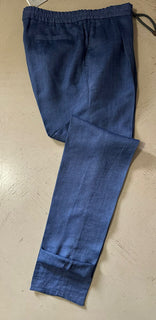 NWT $1575 Brunello Cucinelli Мужские льняные брюки на шнурке Темно-синие 36 США/52 ЕС Италия