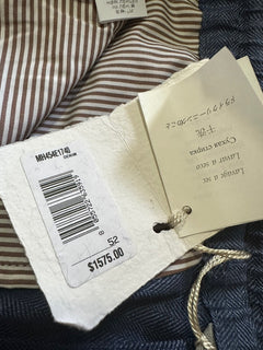 NWT $1575 Brunello Cucinelli Мужские льняные брюки на шнурке Темно-синие 36 США/52 ЕС Италия