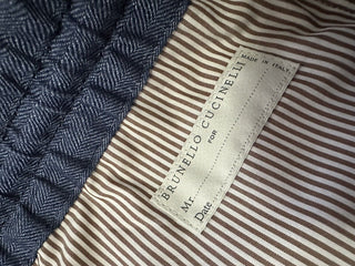NWT $1575 Brunello Cucinelli Мужские льняные брюки на шнурке Темно-синие 36 США/52 ЕС Италия