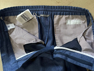 NWT $1575 Brunello Cucinelli Мужские льняные брюки на шнурке Темно-синие 36 США/52 ЕС Италия