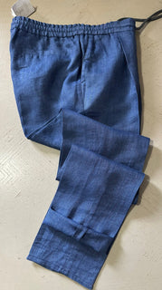 NWT $1575 Brunello Cucinelli Мужские льняные брюки на шнурке Темно-синие 36 США/52 ЕС Италия