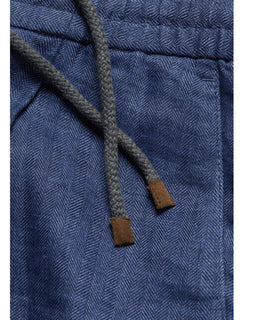 NWT $1575 Brunello Cucinelli Мужские льняные брюки на шнурке Темно-синие 36 США/52 ЕС Италия