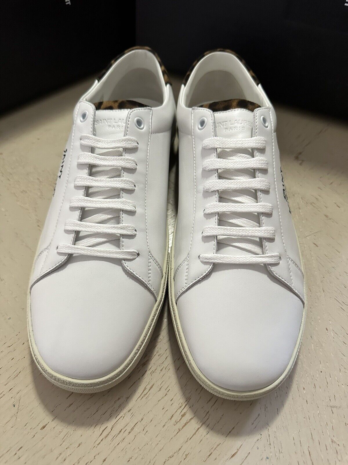 NIB Saint Laurent Mens Leather Top Sneakers Shoes White 12 US/45 Eu Italy