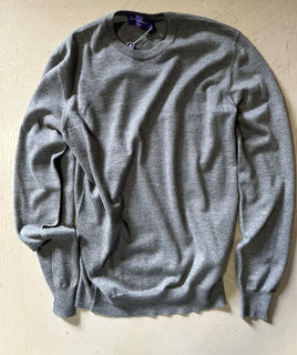 NWT $995 Ralph Lauren Purple Label Мужской кашемировый свитер с круглым вырезом Серый XS Италия