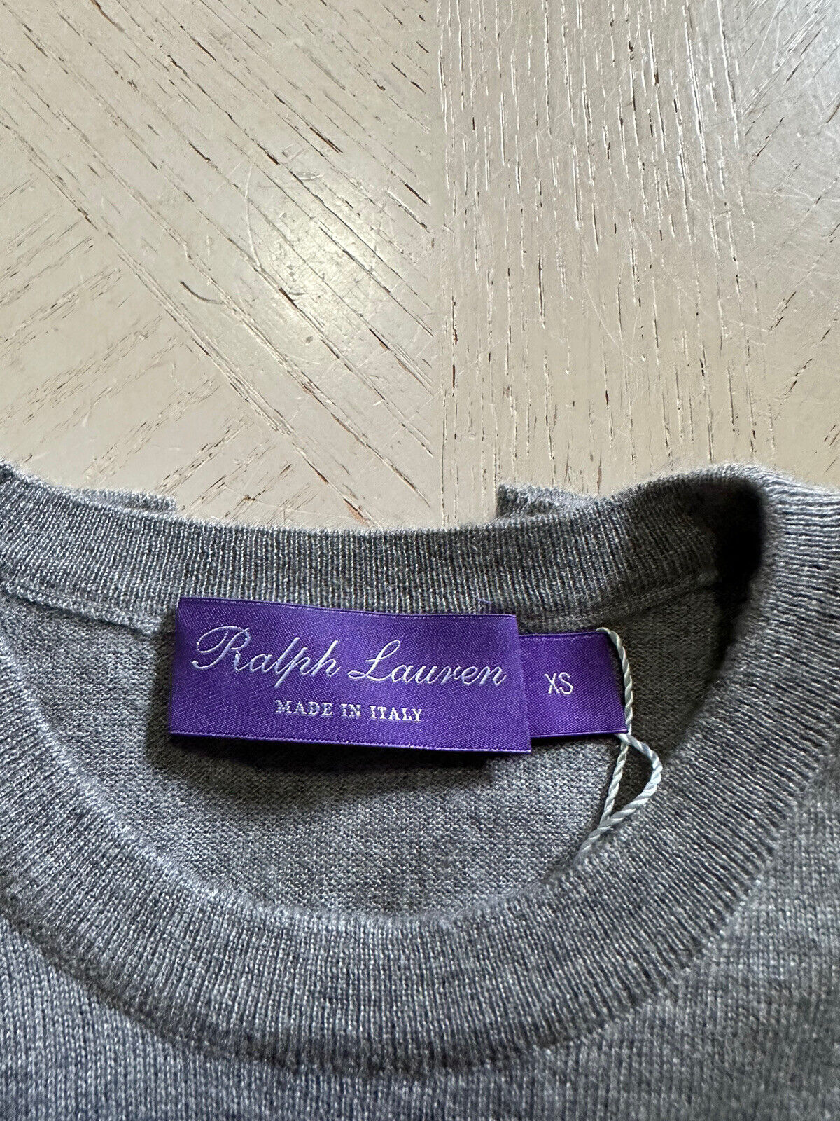 NWT $995 Ralph Lauren Purple Label Men Crewneck Cashmere Sweater Gray XS Italy