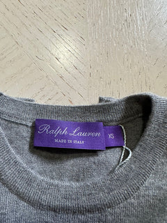 NWT $995 Ralph Lauren Purple Label Мужской кашемировый свитер с круглым вырезом Серый XS Италия