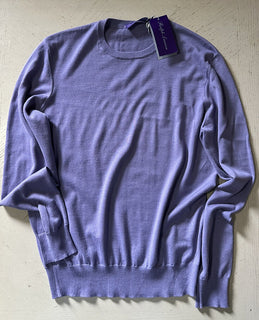NWT $995 Ralph Lauren Purple Label Мужской кашемировый свитер с круглым вырезом LT Purple S Ita