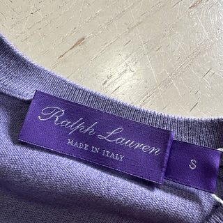 NWT $995 Ralph Lauren Purple Label Мужской кашемировый свитер с круглым вырезом LT Purple S Ita