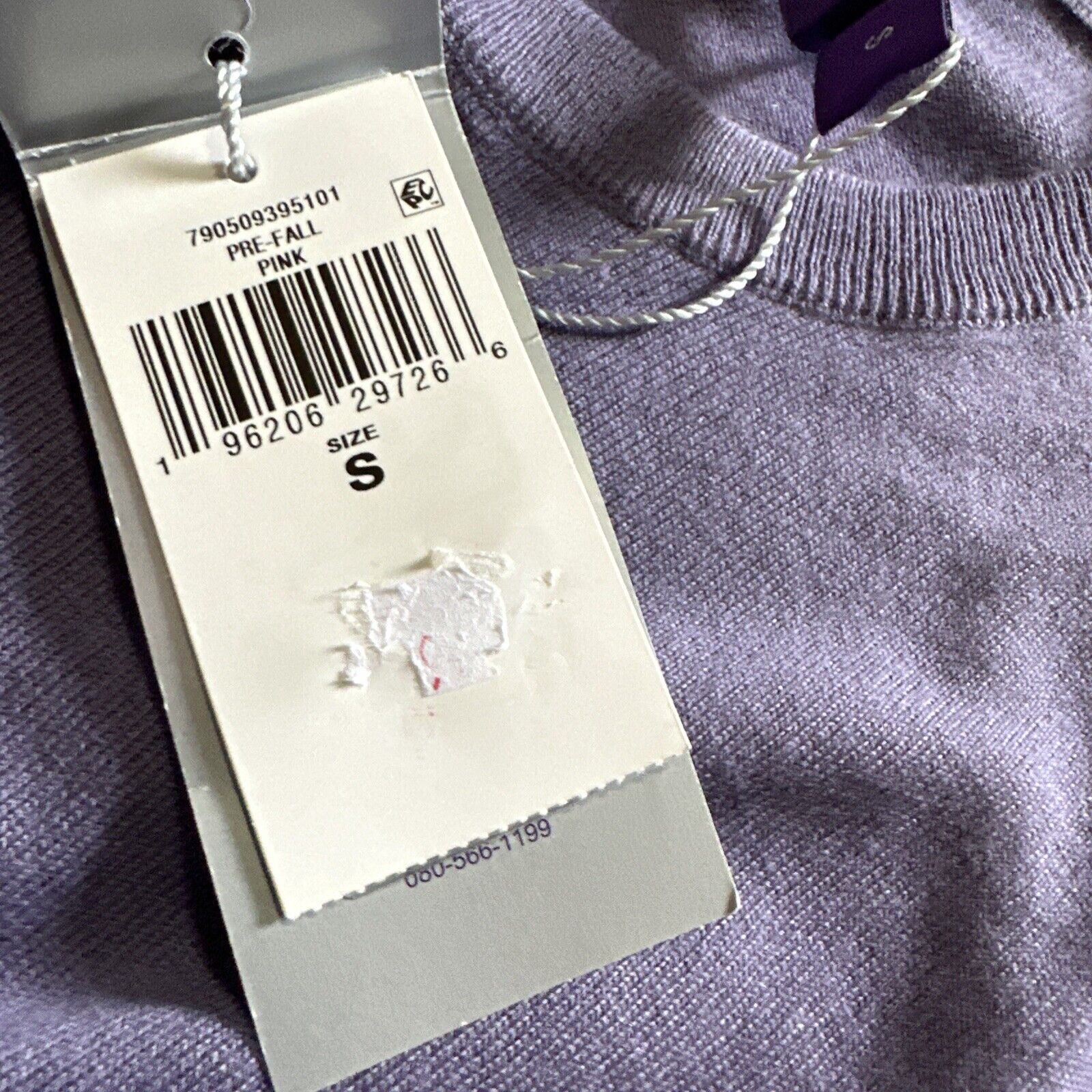 NWT $995 Ralph Lauren Purple Label Men Crewneck Cashmere Sweater LT Purple S Ita