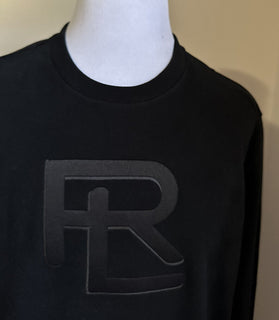 NWT Ralph Lauren Purple Label RL Принт Мужской пуловер Свитер Черный XL Италия
