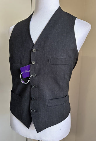 New $995 Ralph Lauren Purple Label Men Vest DK Gray 38R US/48R Eu Italy