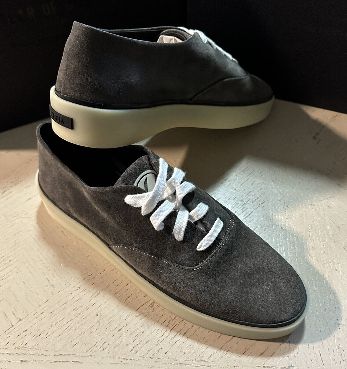 Новые замшевые/кожаные кроссовки Ermenegildo Zegna за 595 долларов США DK Grey 14 US