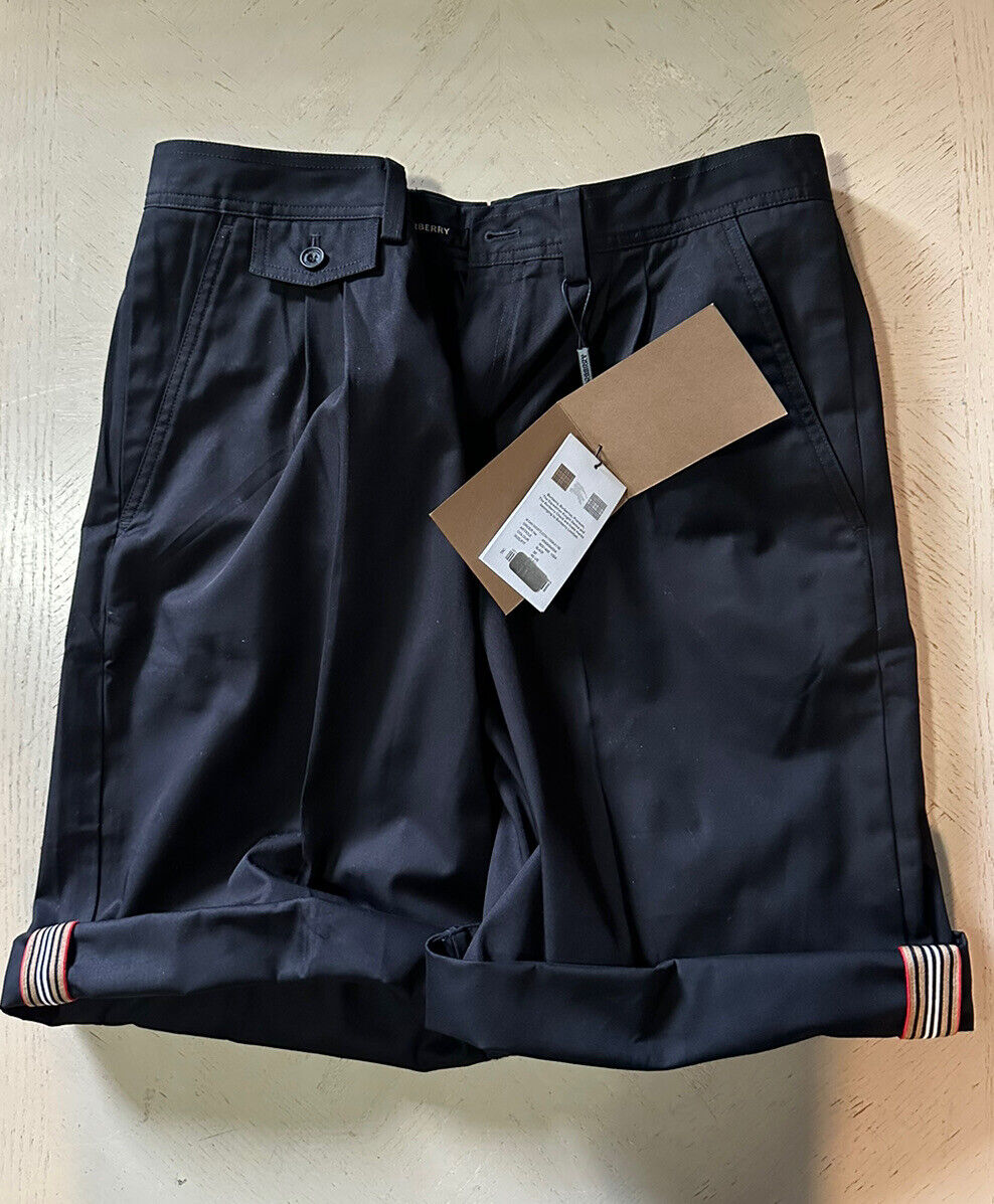 Neu mit Etikett: Burberry Herren-Shorts aus plissiertem Twill, Schwarz, Größe 50, Eu