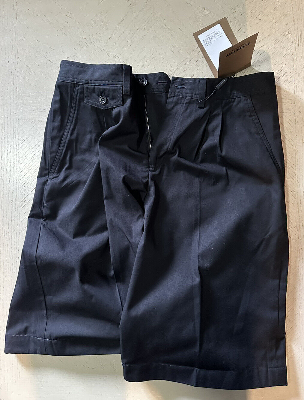NWT Burberry Мужские шорты из твила со складками, черные, размер 50, евро