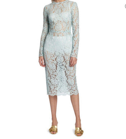 New $2645 DOLCE&GABBANA Lace  Sheath Dress Size 52/18