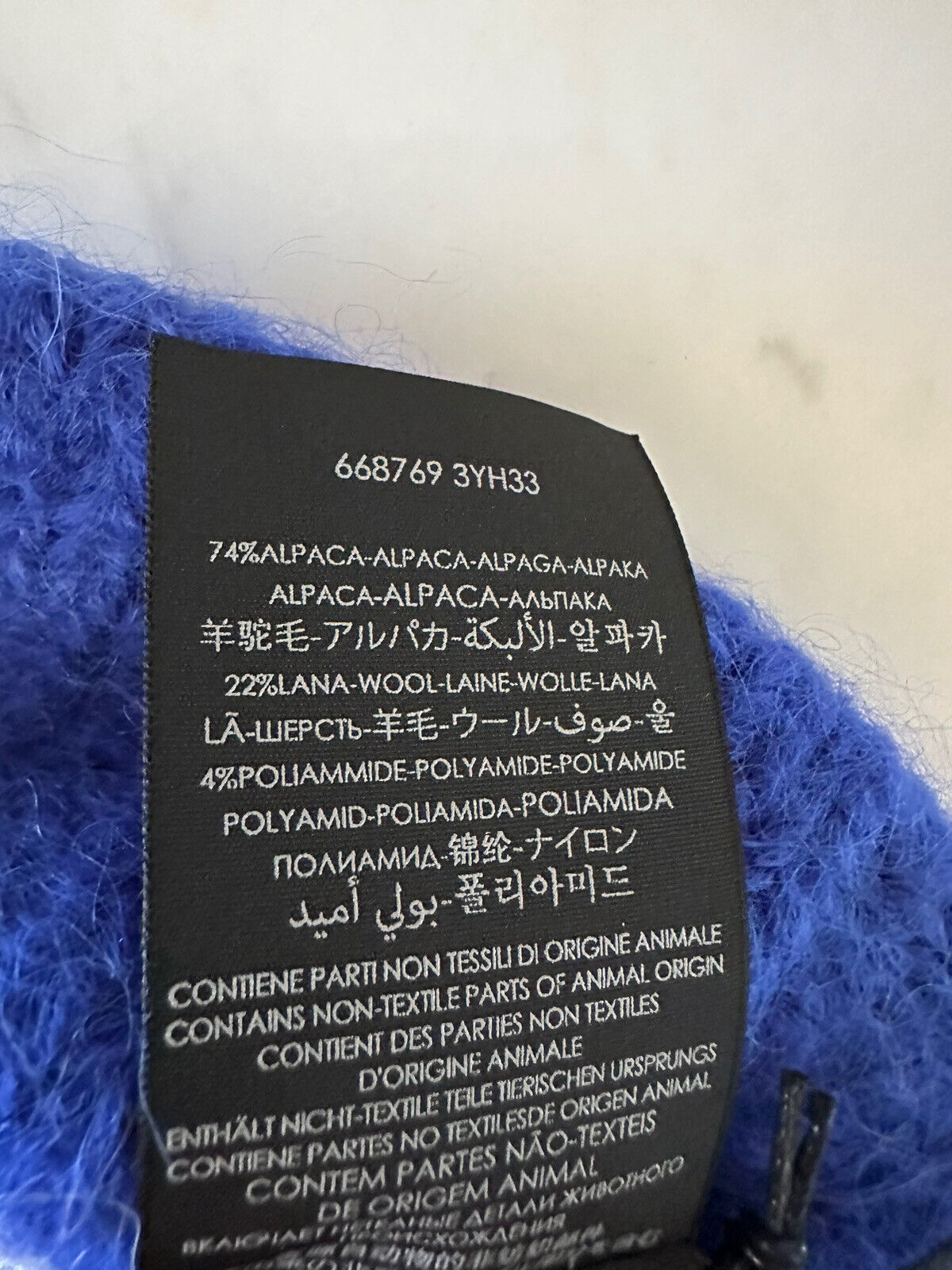 Neu mit Etikett: Saint Laurent Damen-Mütze aus Alpaka-Wollmischung, Königsblau/Schwarz, M, Italien