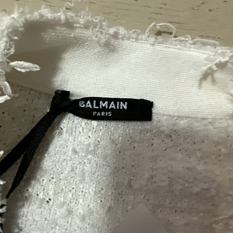 Новый твидовый жакет Balmain в полоску с эффектом металлик, бежевый/мульти, $2795, 44/12, Франция