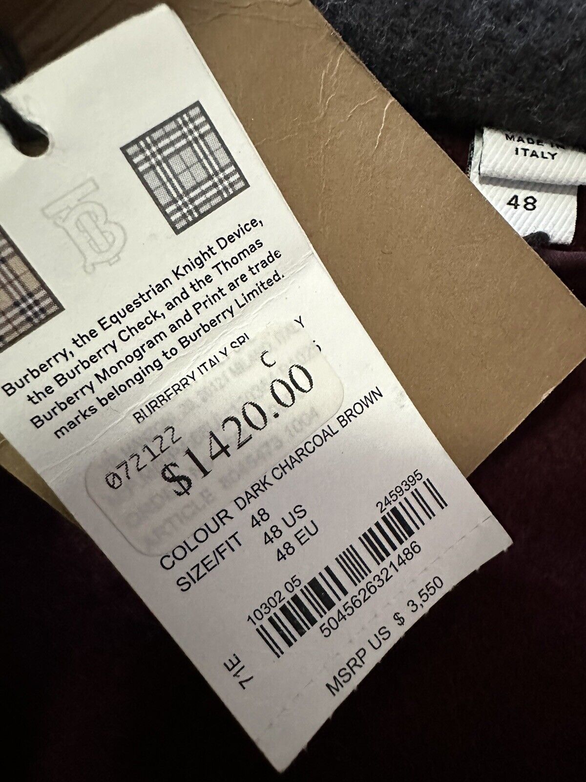 New $3550 Burberry Men’s Oversized Wool Hooded Coat DARK CHARCOAL 38 US/48 Eu