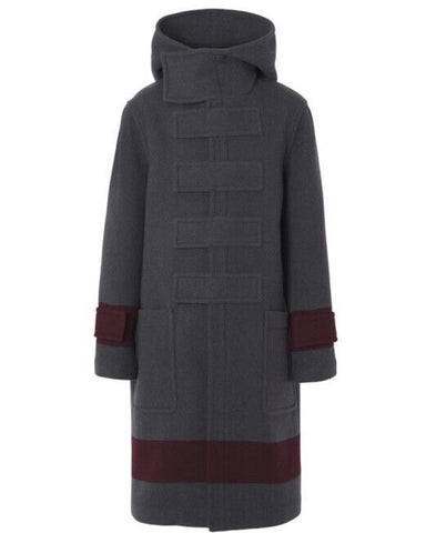 New $3550 Burberry Men’s Oversized Wool Hooded Coat DARK CHARCOAL 38 US/48 Eu
