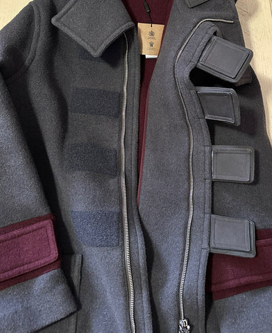 New $3550 Burberry Men’s Oversized Wool Hooded Coat DARK CHARCOAL 38 US/48 Eu