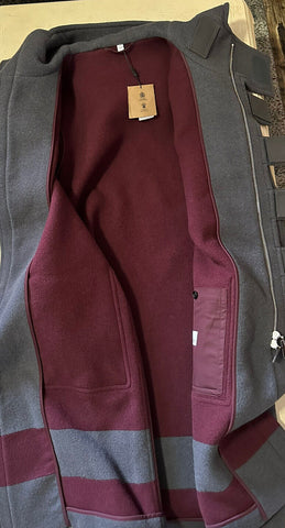 New $3550 Burberry Men’s Oversized Wool Hooded Coat DARK CHARCOAL 38 US/48 Eu