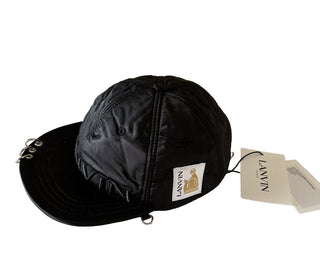 NWT Lanvin Мужская бейсболка с логотипом в стиле граффити, черная, размер L (60) Италия