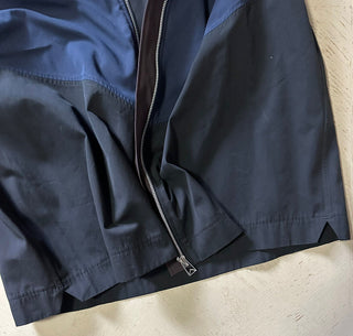 NWT $1200 Bottega Veneta Мужская рубашка на молнии с коротким рукавом синяя/черная XL (54 евро)