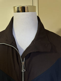 NWT $1200 Bottega Veneta Мужская рубашка на молнии с коротким рукавом синяя/черная XL (54 евро)