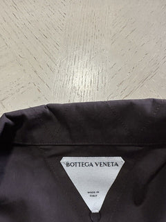 NWT $1200 Bottega Veneta Мужская рубашка на молнии с коротким рукавом синяя/черная XL (54 евро)