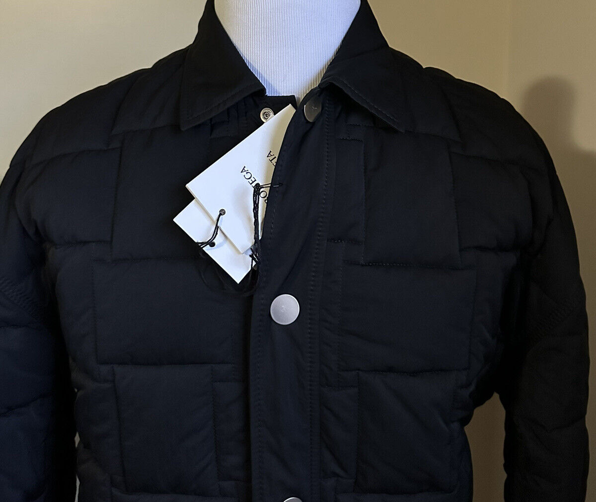 Neue 4000 $ Bottega Veneta Herren Übergroße Jacke Mantel Farbe Schwarz Größe M Italien