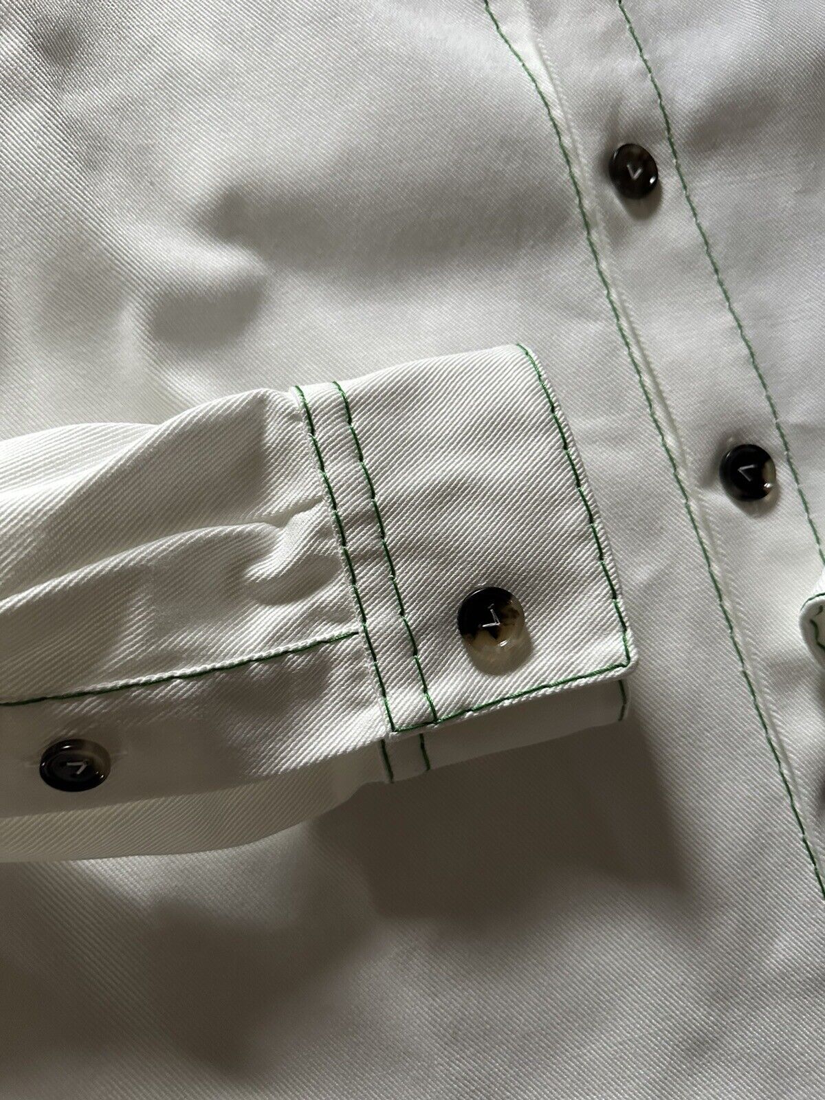 NWT $1200 Bottega Veneta Men Oversized Heavy Cotton Twill Shirt White 46 Eu/S