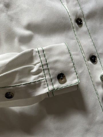 СЗТ $1200 Bottega Veneta Мужская рубашка оверсайз из плотного хлопкового твила, белая 46 EU/S