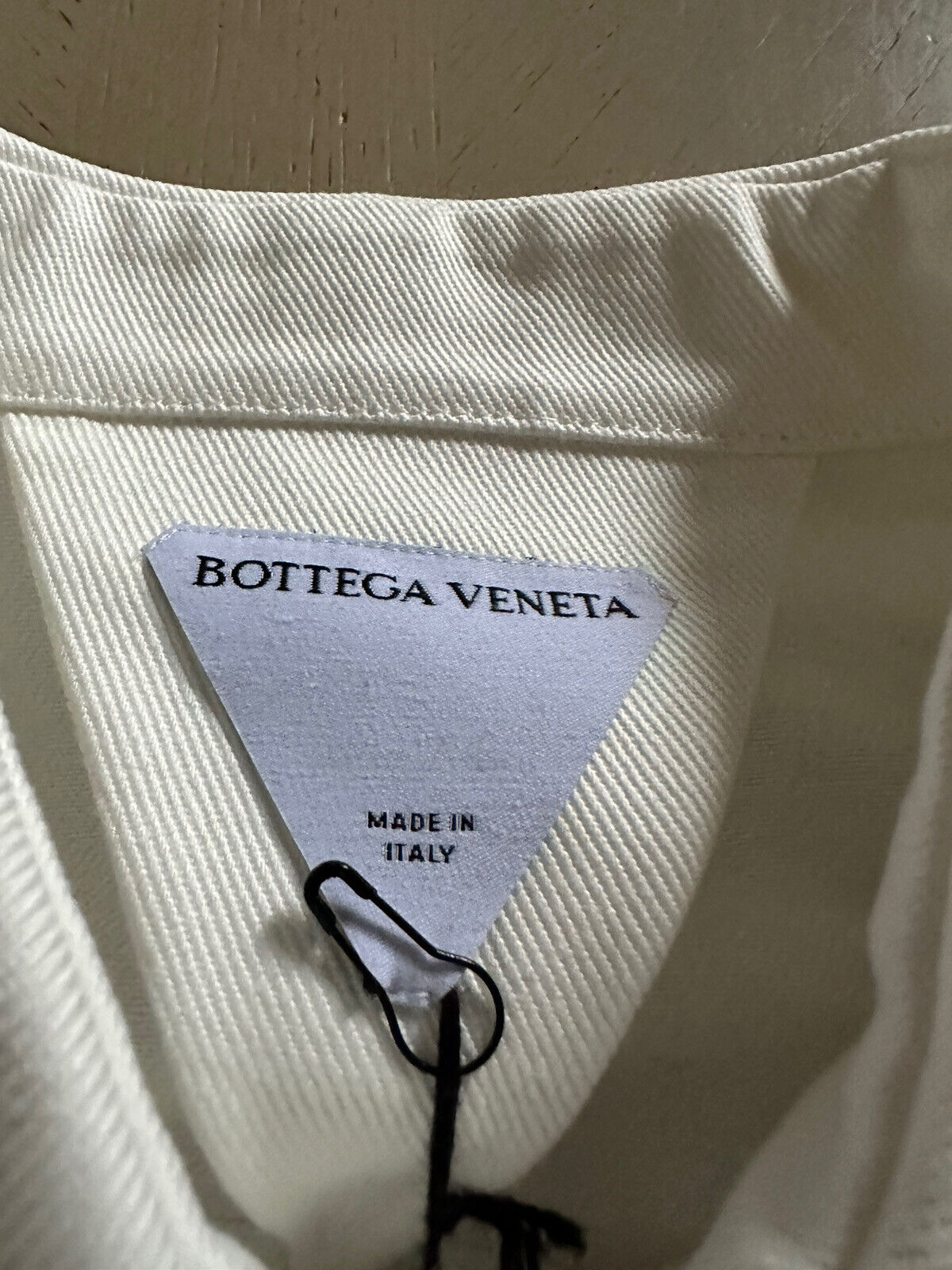 СЗТ $1200 Bottega Veneta Мужская рубашка оверсайз из плотного хлопкового твила, белая 46 EU/S