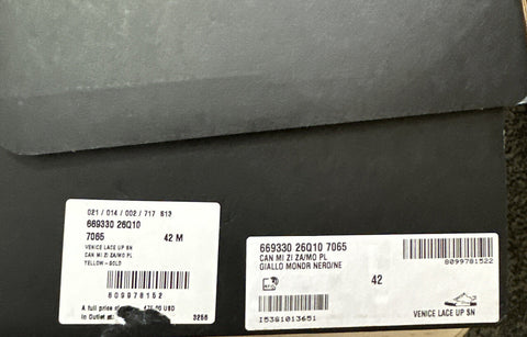 NIB Saint Laurent Мужские парусиновые кроссовки Желтый/Черный 9 US/42 EU Италия