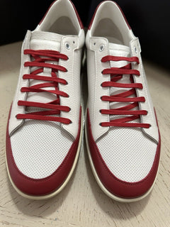 NIB Saint Laurent Men’s Leather Sneakers Shoes White/Red 13 US/46 Eu 693223