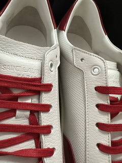 NIB Saint Laurent Men’s Leather Sneakers Shoes White/Red 13 US/46 Eu 693223