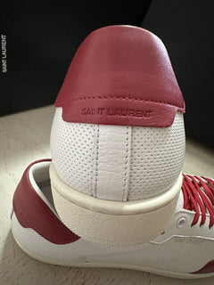 NIB Saint Laurent Men’s Leather Sneakers Shoes White/Red 13 US/46 Eu 693223