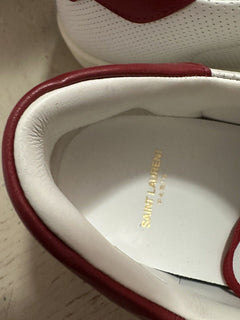 NIB Saint Laurent Men’s Leather Sneakers Shoes White/Red 13 US/46 Eu 693223