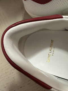NIB Saint Laurent Men’s Leather Sneakers Shoes White/Red 13 US/46 Eu 693223