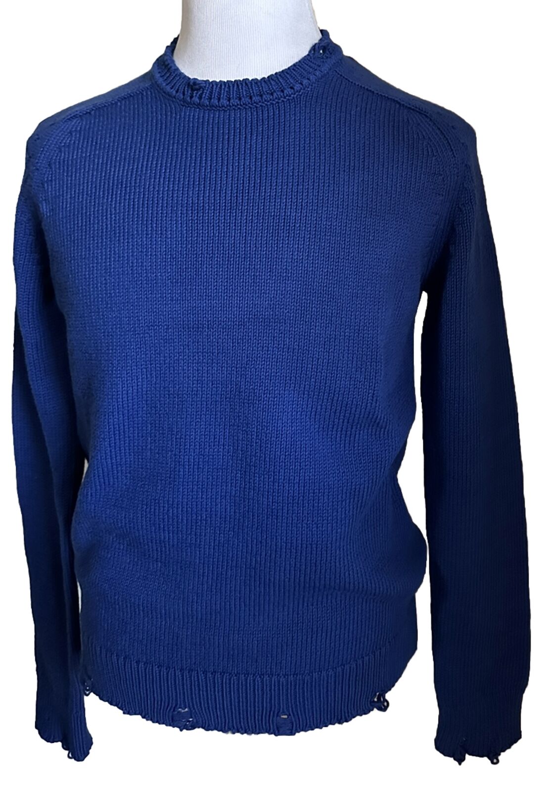 NWT $890 Мужской свитер с круглым вырезом Saint Laurent синий размер L Италия