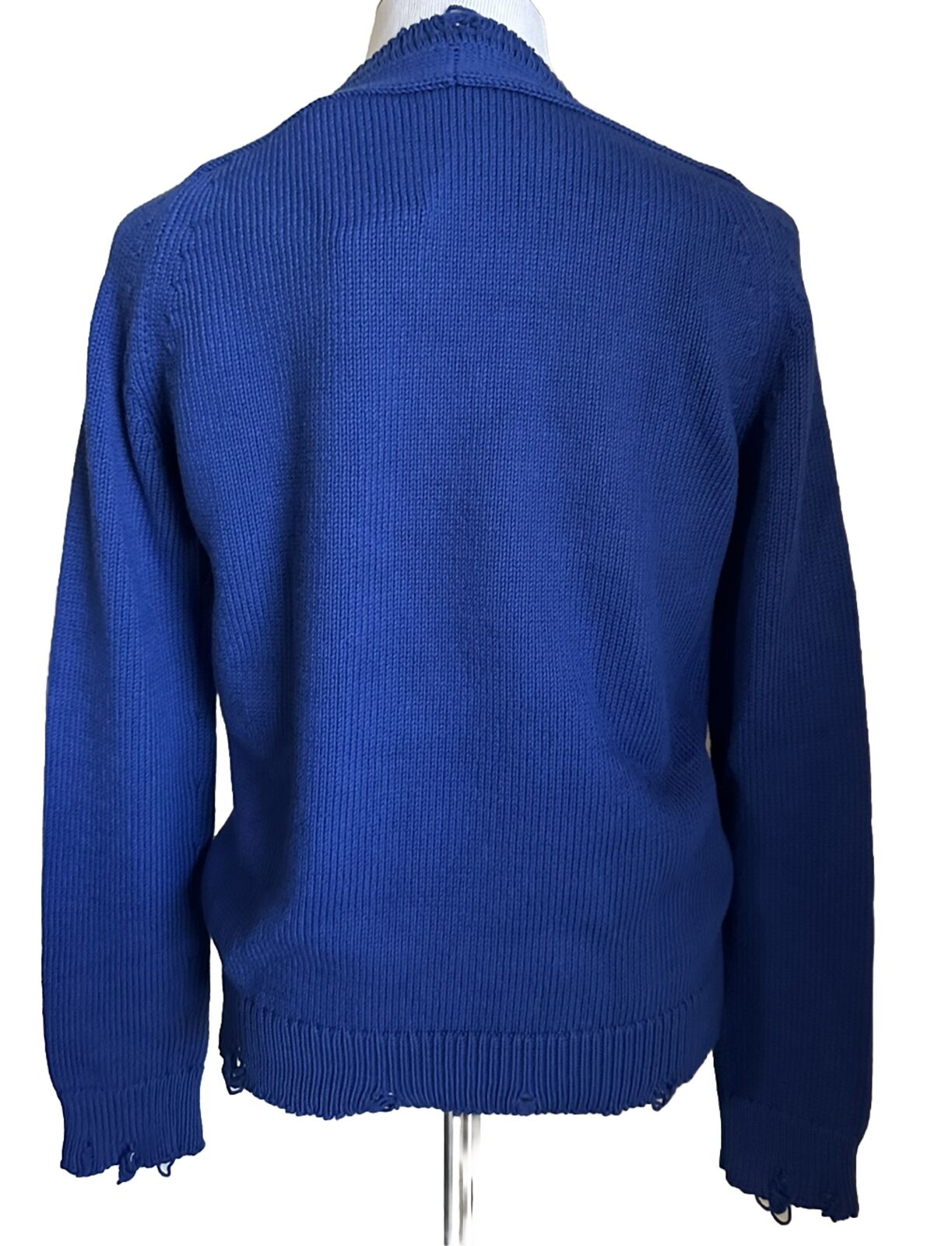 Neu mit Etikett: 890 $ Saint Laurent Herrenpullover mit Rundhalsausschnitt, Blau, Größe XXL, Italien