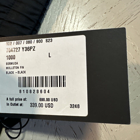 Neu mit Etikett: 690 $ Saint Laurent Herren-Shorts mit Kordelzug, Schwarz, Größe L, Italien