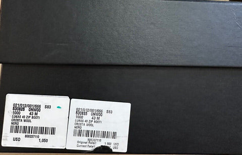 NIB $ 1050 Saint Laurent Herren Lukas Wildleder Stiefel Schuhe Schwarz 10 US/43 Eu 530825