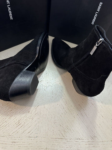 NIB $ 1050 Saint Laurent Herren Lukas Wildleder Stiefel Schuhe Schwarz 10 US/43 Eu 530825