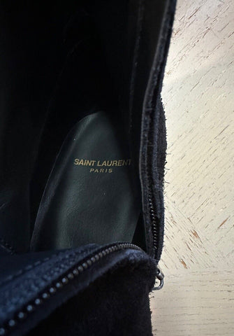 NIB $ 1050 Saint Laurent Herren Lukas Wildleder Stiefel Schuhe Schwarz 10 US/43 Eu 530825