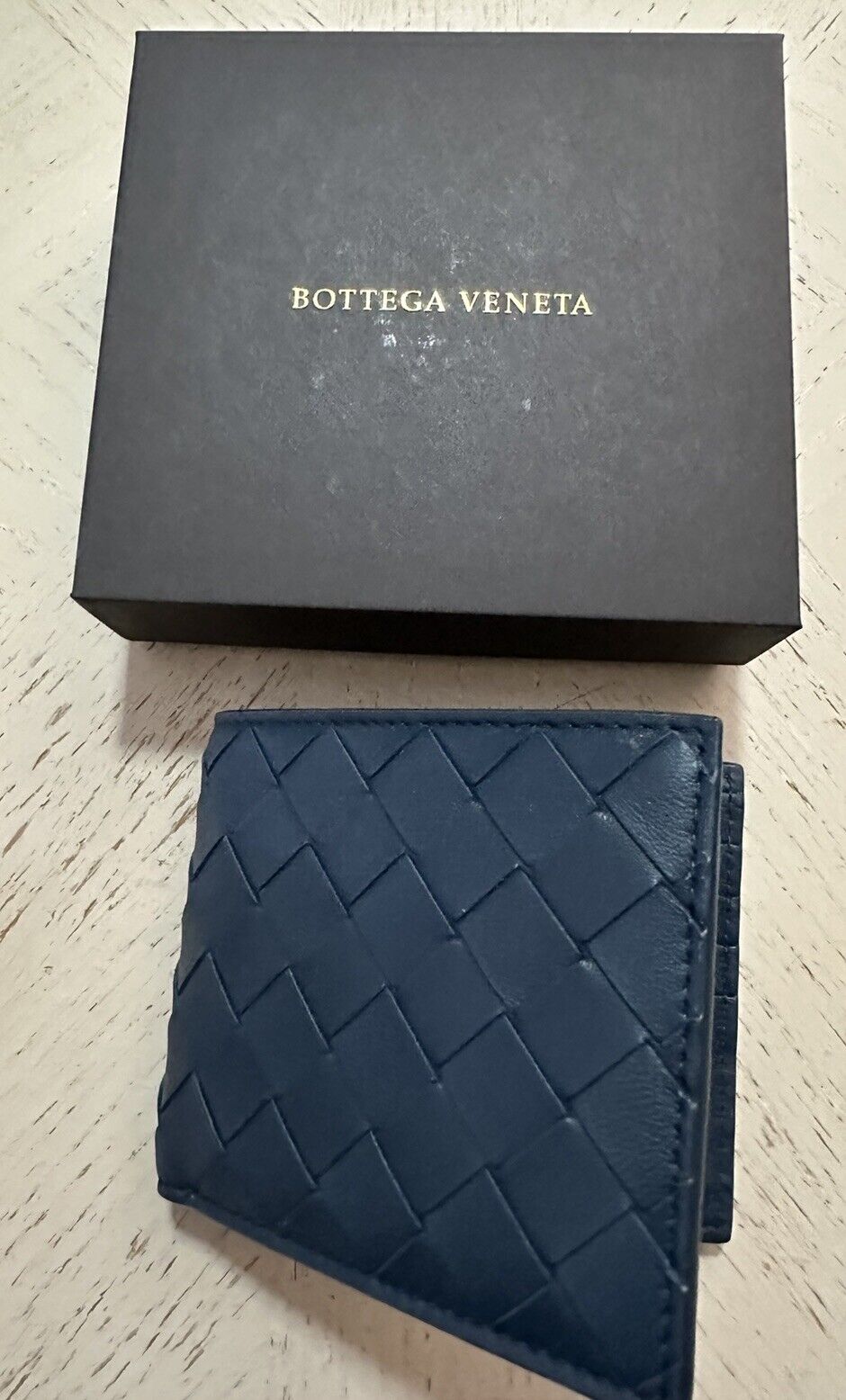 New Bottega Veneta Men’s Wallet Blue 592778 Italy