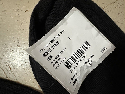 NWT $190 Bottega Veneta Ribbed Wool Men’s Socks Black Size  L Italy