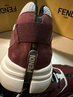 Мужские спортивные кроссовки Fendi FF с логотипом NIB, $1100, бордовые 13 US/12 UK